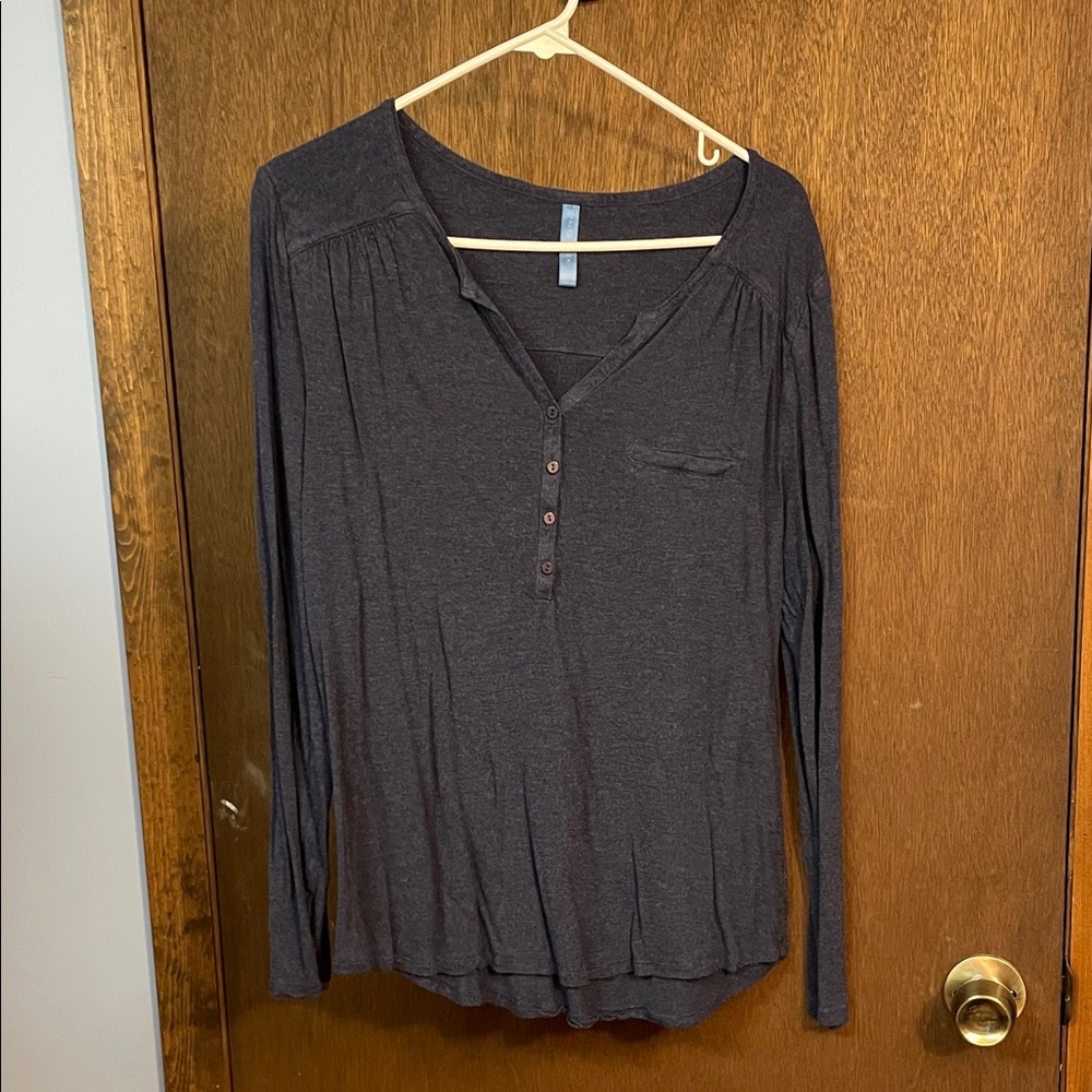 Women's Navy Heather Long Sleeve Top